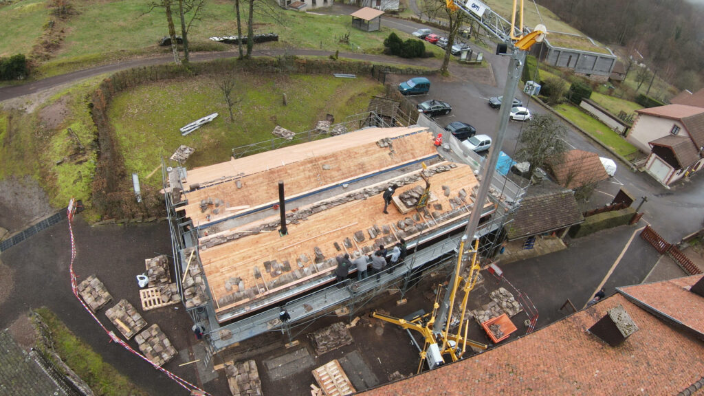 travaux charpente vue aérienne